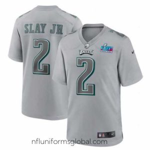 Irresistible Toddler Philadelphia Eagles 2 Darius Slay Jr  Grey Super Bowl LVII Patch Atmosphere Fashion Stitched Game Jersey