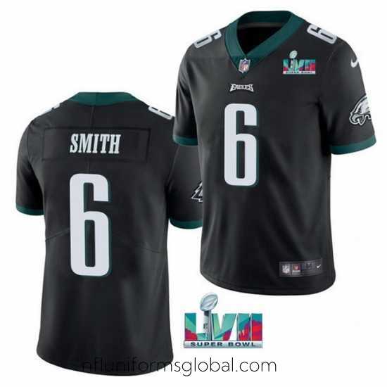 Alluring Toddler Philadelphia Eagles 6 DeVonta Smith Black Super Bowl LVII Patch Vapor Untouchable Limited Stitched Jersey