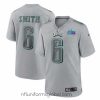 Ravishing Toddler Philadelphia Eagles 6 DeVonta Smith Grey Super Bowl LVII Patch Atmosphere Fashion Stitched Game Jersey