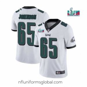 Stunning Toddler Philadelphia Eagles 65 Lane Johnson White Super Bowl LVII Patch Vapor Untouchable Limited Stitched Jersey