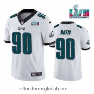 Alluring Toddler Philadelphia Eagles 90 Jordan Davis White Super Bowl LVII Patch Vapor Untouchable Limited Stitched Jersey
