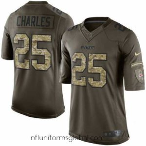 Exquisite Mens Kansas City Chiefs 25 Jamaal Charles Nike Green Salute To Service Limited Jersey