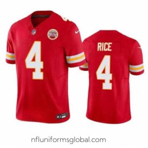 Ravishing Men's Kansas City Chiefs #4 Rashee Rice Red 2024 F.U.S.E. Vapor Untouchable Limited Football Stitched Jersey
