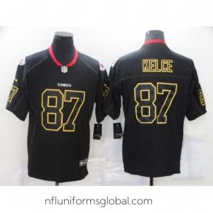 Gorgeous Men's Kansas City Chiefs #87 Travis Kelce Black Gold Nike Limited Jersey