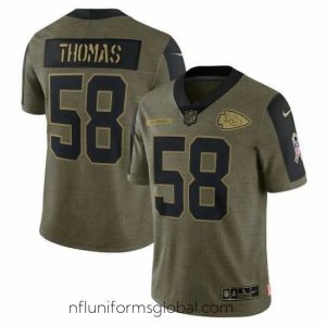 Stunning Men's Kansas City Chiefs Derrick Thomas Nike Olive 2021 Salute To Service Retired Player Limited Jersey