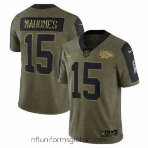 Divine Men's Kansas City Chiefs Patrick Mahomes Nike Olive 2021 Salute To Service Limited Player Jersey
