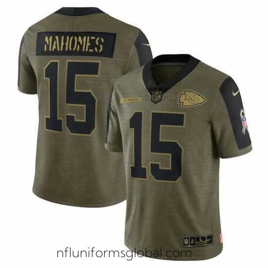 Divine Men's Kansas City Chiefs Patrick Mahomes Nike Olive 2021 Salute To Service Limited Player Jersey