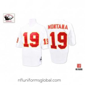 Gorgeous Mitchell And Ness Kansas City Chiefs 19 Joe Montana White Authentic Throwback NFL Jersey