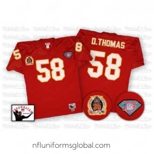Ravishing Mitchell And Ness Kansas City Chiefs 58 Derrick Thomas Red Authentic Throwback NFL Jersey