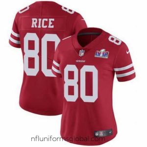Exquisite Nike 49ers 80 Jerry Rice Red Team Color Stitched NFL Vapor Untouchable Limited 2024 Super Bowl LVIII Jersey