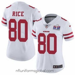 Divine Nike 49ers 80 Jerry Rice White Stitched NFL Vapor Untouchable Limited 2024 Super Bowl LVIII Jersey