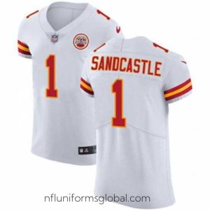 Stunning Nike Chiefs #1 Leon Sandcastle White Mens Stitched NFL Vapor Untouchable Elite Jersey