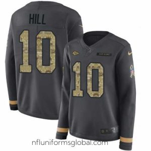 Enchanting Nike Chiefs #10 Tyreek Hill Anthracite Salute to Service