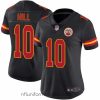 Stunning Nike Chiefs #10 Tyreek Hill Black Womens Stitched NFL Limited Rush Jersey