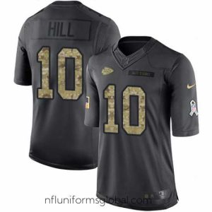 Stunning Nike Chiefs #10 Tyreek Hill Black Stitched NFL Limited 2016 Salute to Service Jersey