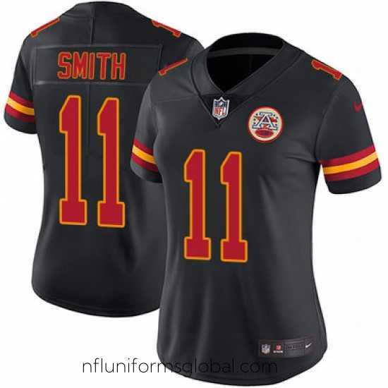 Stunning Nike Chiefs #11 Alex Smith Black Womens Stitched NFL Limited Rush Jersey