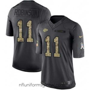 Gorgeous Nike Chiefs 11 Demarcus Robinson Black Stitched NFL Limited 2016 Salute To Service Jersey