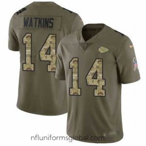 Irresistible Nike Chiefs #14 Sammy Watkins Olive Camo Stitched NFL Limited 2017 Salute to Service Jersey