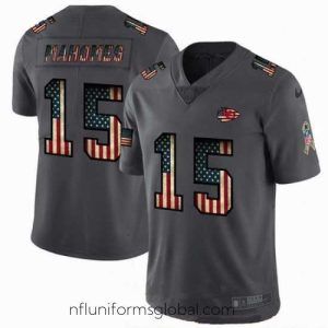 Gorgeous Nike Chiefs 15 Patrick Mahomes 2019 Salute To Service USA Flag Fashion Limited Jersey