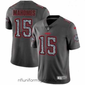 Divine Nike Chiefs 15 Patrick Mahomes Gray Camo Vapor Untouchable Limited Jersey