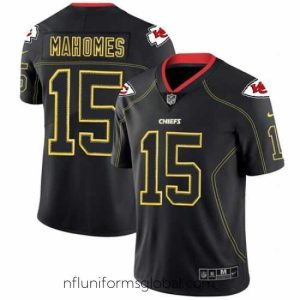 Captivating Nike Chiefs #15 Patrick Mahomes Lights Out Black Stitched NFL Limited Rush Jersey
