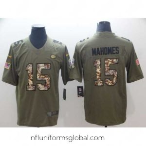 Enchanting Nike Chiefs 15 Patrick Mahomes Olive Camo Salute To Service Limited Jersey