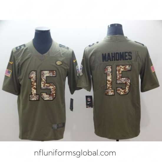Enchanting Nike Chiefs 15 Patrick Mahomes Olive Camo Salute To Service Limited Jersey