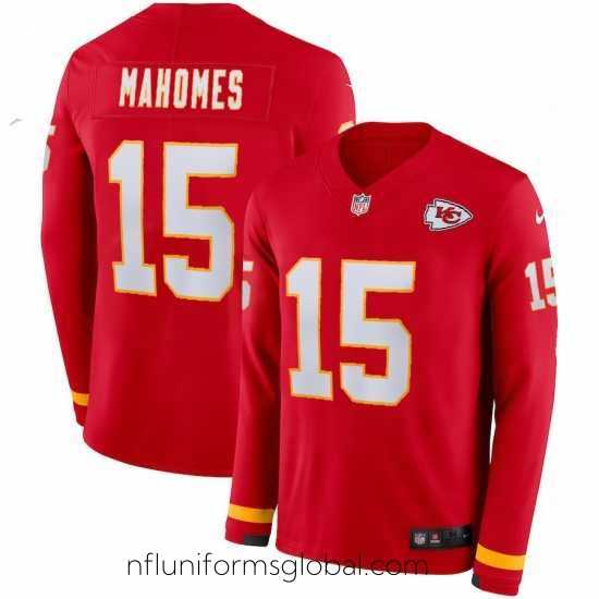 Enchanting Nike Chiefs 15 Patrick Mahomes Red Therma Long Sleeve NFL Jersey