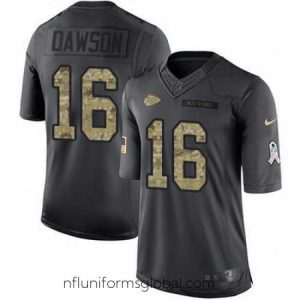 Gorgeous Nike Chiefs #16 Len Dawson Black Mens Stitched NFL Limited 2016 Salute to Service Jersey