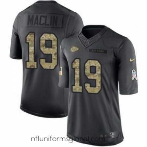 Stunning Nike Chiefs #19 Jeremy Maclin Black Mens Stitched NFL Limited 2016 Salute to Service Jersey