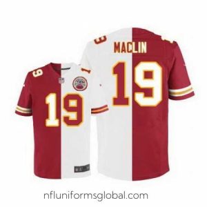 Stunning Nike Chiefs #19 Jeremy Maclin Red White Mens Stitched NFL Elite Split Jersey