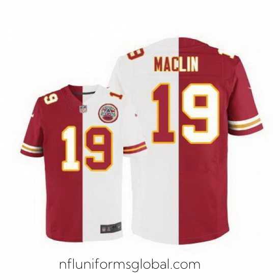 Stunning Nike Chiefs #19 Jeremy Maclin Red White Mens Stitched NFL Elite Split Jersey