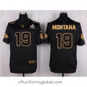 Ravishing Nike Chiefs #19 Joe Montana Black Mens Stitched NFL Elite Pro Line Gold Collection Jersey