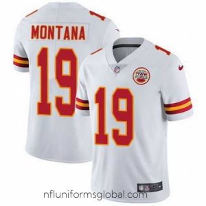 Stunning Nike Chiefs #19 Joe Montana White Mens Stitched NFL Vapor Untouchable Limited Jersey