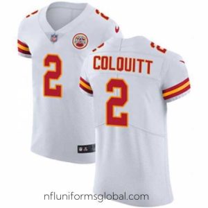 Gorgeous Nike Chiefs #2 Dustin Colquitt White Mens Stitched NFL Vapor Untouchable Elite Jersey