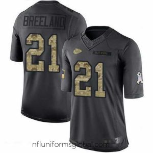 Gorgeous Nike Chiefs 21 Bashaud Breeland Black Stitched NFL Limited 2016 Salute To Service Jersey