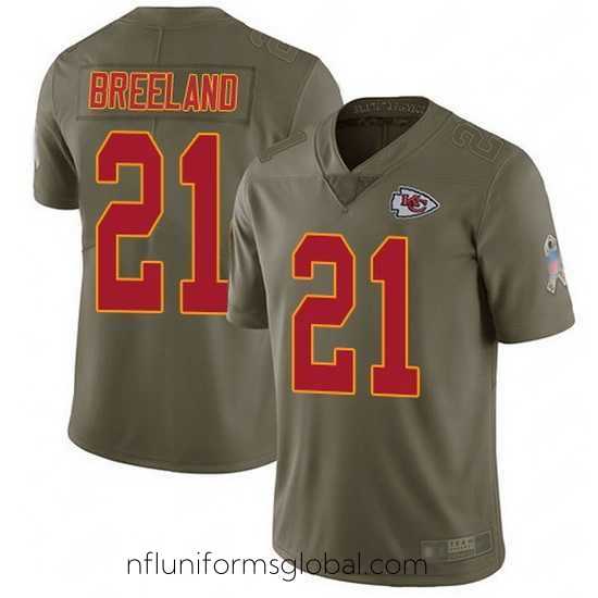 Alluring Nike Chiefs 21 Bashaud Breeland Olive Stitched NFL Limited 2017 Salute to Service Jersey