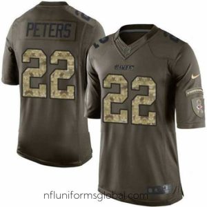 Enchanting Nike Chiefs #22 Marcus Peters Green Stitched NFL Limited Salute to Service Jersey