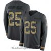 Sumptuous Nike Chiefs 25 Clyde Edwards Helaire Anthracite Salute to Service Stitched NFL Limited Therma Long Sleeve Jersey