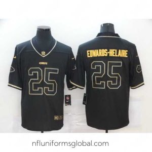 Irresistible Nike Chiefs 25 Clyde Edwards Helaire Black Gold Vapor Untouchable Limited Jersey