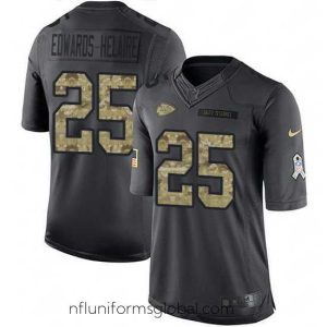Divine Nike Chiefs 25 Clyde Edwards Helaire Black Stitched NFL Limited 2016 Salute to Service Jersey