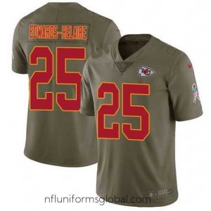 Ravishing Nike Chiefs 25 Clyde Edwards Helaire Olive Stitched NFL Limited 2017 Salute To Service Jersey