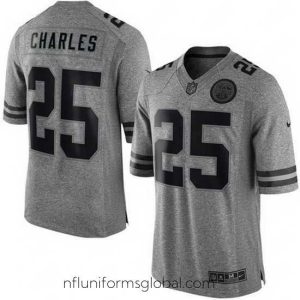 Exquisite Nike Chiefs #25 Jamaal Charles Gray Mens Stitched NFL Limited Gridiron Gray Jersey