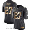 Sumptuous Nike Chiefs #27 Kareem Hunt Black Mens Stitched NFL Limited Gold Salute To Service Jersey