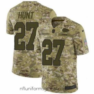 Stunning Nike Chiefs #27 Kareem Hunt Camo Mens Stitched NFL Limited 2018 Salute To Service Jersey