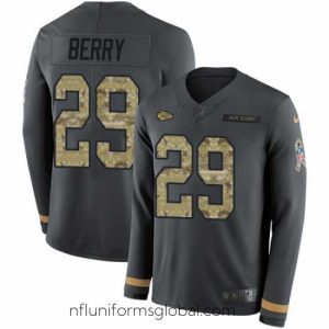 Ravishing Nike Chiefs 29 Eric Berry Anthracite Salute to Service s Stitched NFL Limited Therma Long Sleeve Jersey