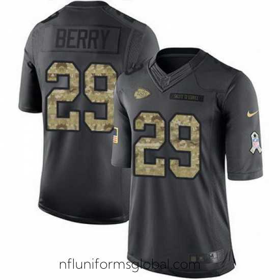 Gorgeous Nike Chiefs #29 Eric Berry Black Mens Stitched NFL Limited 2016 Salute to Service Jersey
