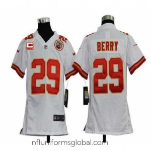 Enchanting Nike Chiefs #29 Eric Berry White With C Patch Stitched NFL Elite Jersey