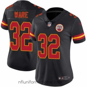 Exquisite Nike Chiefs #32 Spencer Ware Black Womens Stitched NFL Limited Rush Jersey
