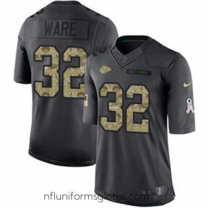 Captivating Nike Chiefs #32 Spencer Ware Black Stitched NFL Limited 2016 Salute to Service Jersey